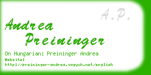 andrea preininger business card